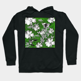 Birds and Magnolias Toile Green Pattern Hoodie